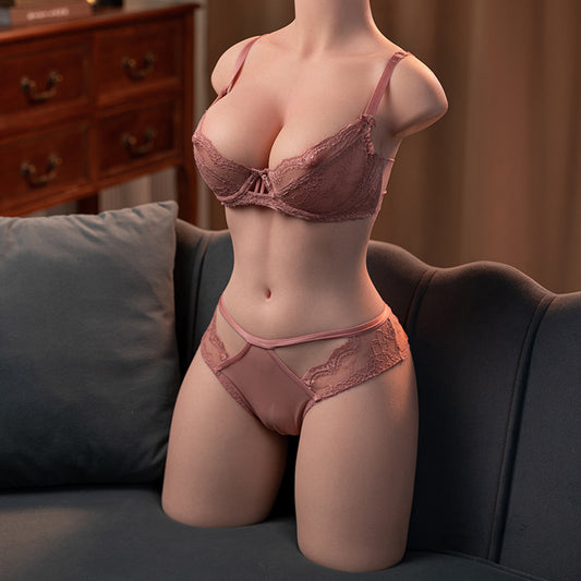 Realistic Silicone Half-Body Doll with Removable Head – Articulated Skeleton & Lifelike Skin Texture
